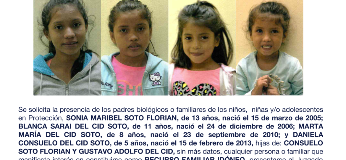 SONIA MARIBEL SOTO FLORIAN, BLANCA SARAI DEL CID SOTO, MARTA MARÍA DEL CID SOTO, ANIELA CONSUELO DEL CID SOTO,
