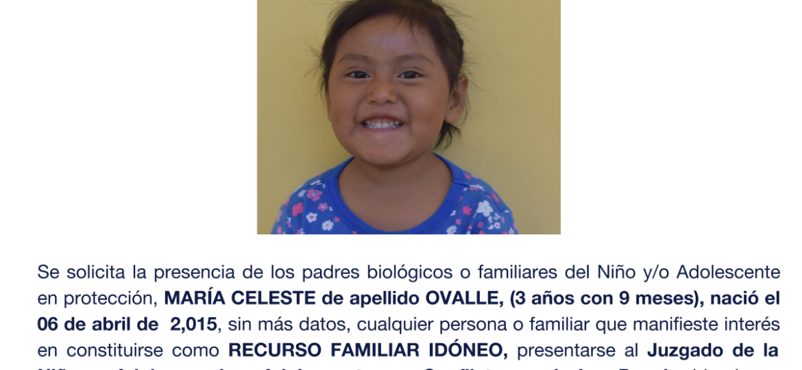 MARÍA CELESTE de apellido OVALLE