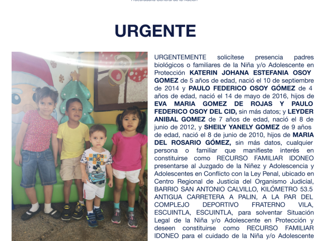 KATERIN JOHANA ESTEFANI OSOY GOMEZ, PAULO FEDERICO OSOY GOMEZ, LEYDER ANIBAL GOMEZ