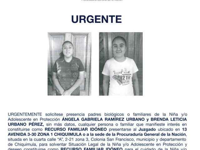 ÁNGELA GABRIELA RAMÍREZ URBANO y BRENDA LETICIA URBANO PÉREZ