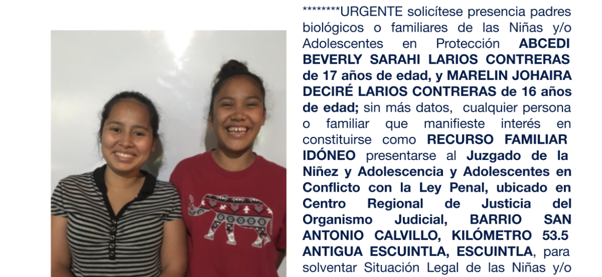 BCEDI BEVERLY SARAHI LARIOS CONTRERAS y MARELIN JOHAIRA DECIRÉ LARIOS CONTRERAS