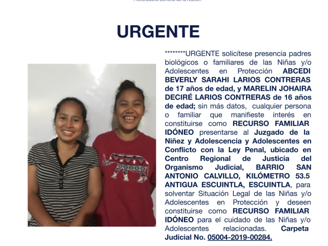 BCEDI BEVERLY SARAHI LARIOS CONTRERAS y MARELIN JOHAIRA DECIRÉ LARIOS CONTRERAS