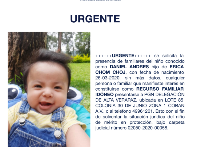 DANIEL ANDRES hijo de ERICA CHOM CHOJ