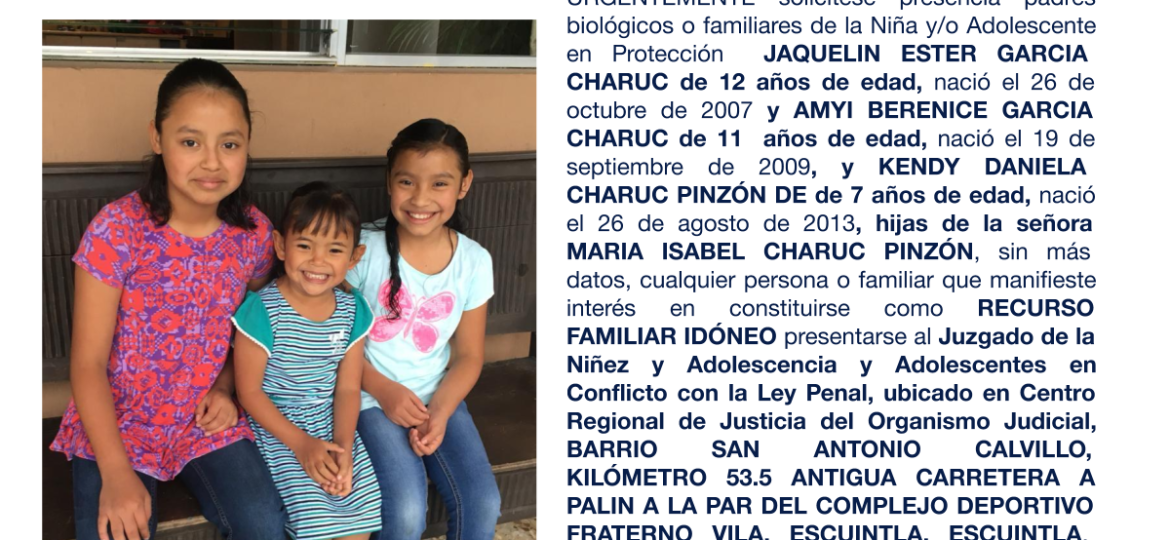 JAQUELIN ESTER GARCIA CHARUC, AMYI BERENICE GARCIA CHARUC, KENDY DANIELA CHARUC PINZÓN