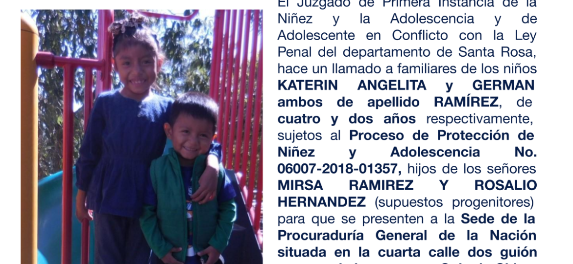 KATERIN ANGELITA y GERMAN ambos de apellido RAMÍREZ