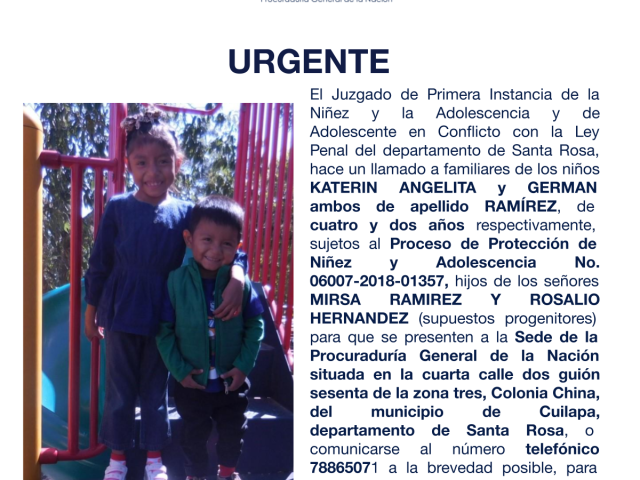 KATERIN ANGELITA y GERMAN ambos de apellido RAMÍREZ