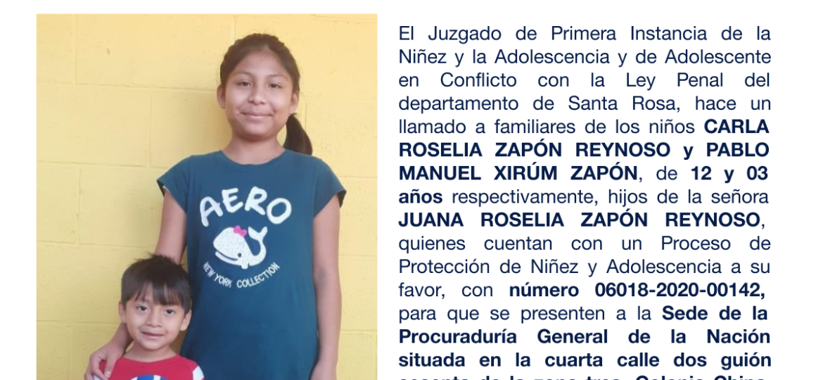 CARLA ROSELIA ZAPÓN REYNOSO y PABLO MANUEL XIRÚM ZAPÓN