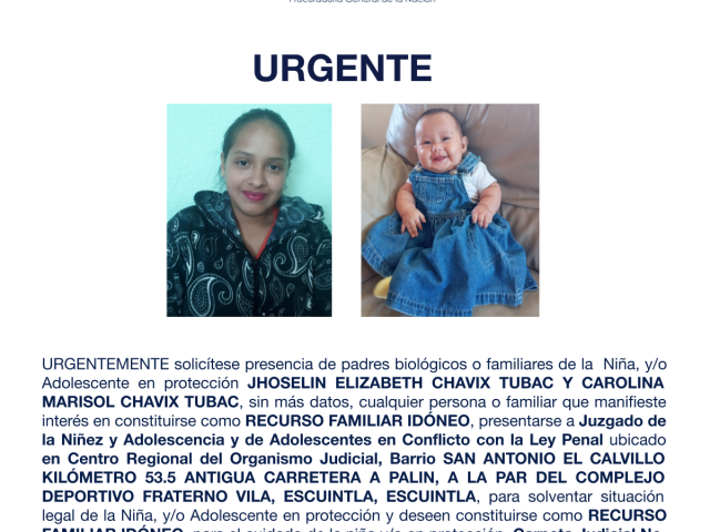 JHOSELIN ELIZABETH CHAVIX TUBAC Y CAROLINA MARISOL CHAVIX TUBAC