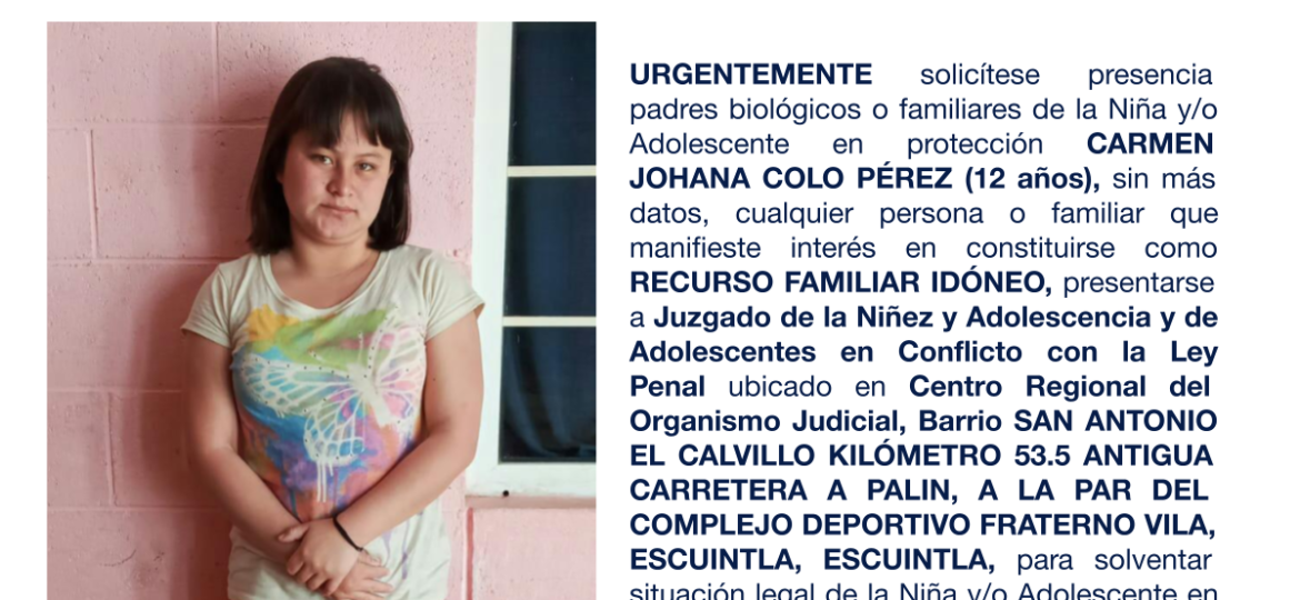 CARMEN JOHANA COLO PÉREZ (12 años)