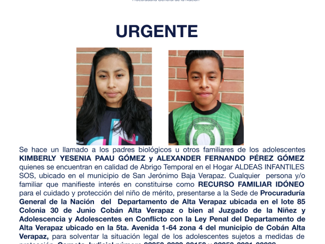 KIMBERLY YESENIA PAAU GÓMEZ, ALEXANDER FERNANDO PÉREZ GÓMEZ