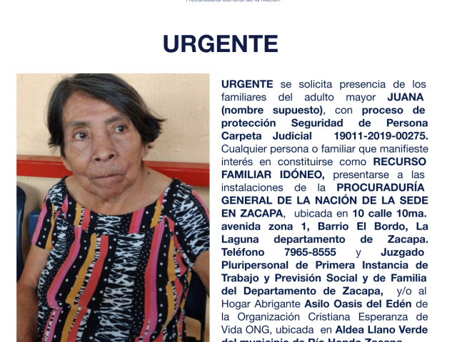 JUANA (nombre supuesto)