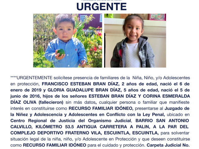 FRANCISCO ESTEBAN BRAN DÍAZ, GLORIA GUADALUPE BRAN DÍAZ