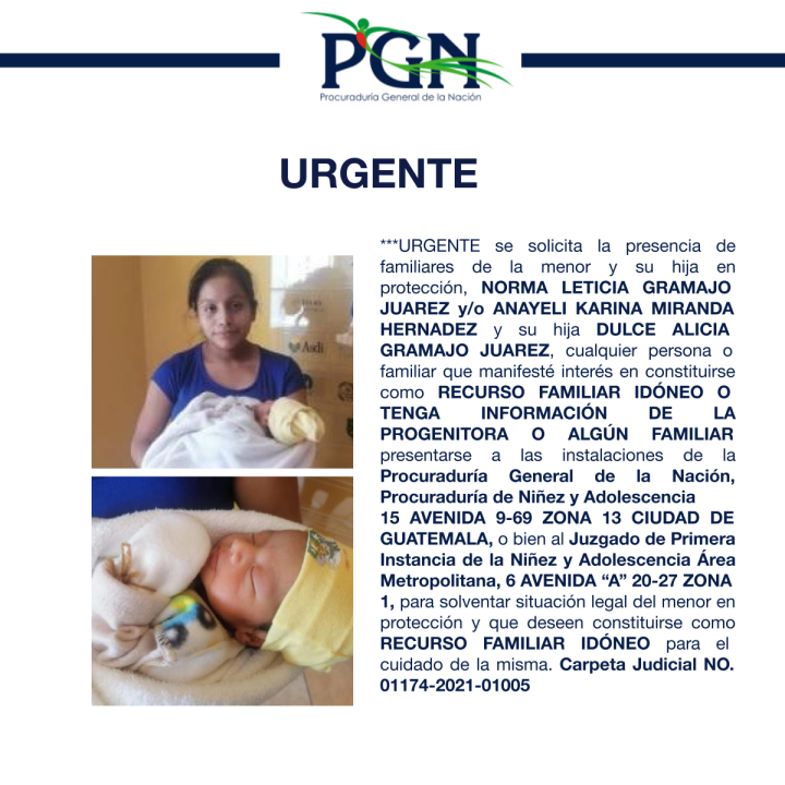 NORMA LETICIA GRAMAJO JUAREZ y/o ANAYELI KARINA MIRANDA HERNADEZ y su