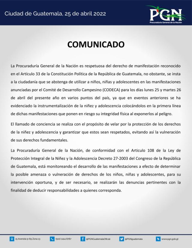 PGN Comunicado 2019