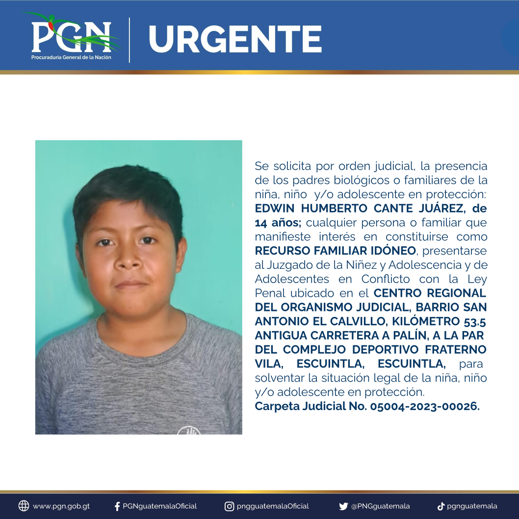 EDWIN HUMBERTO CANTE JUÁREZ - Procuraduría General de la Nación PGN